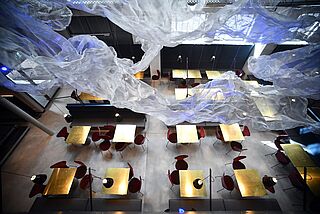 Von oben fotografiert. Das neue Ofenhaus auf dem Gaswerk Augsburg.