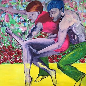 Gemälde von zwei Personen, die sich umarmen - Cover von Tanja Wasser